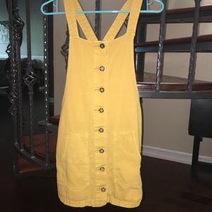 Yellow overall dress